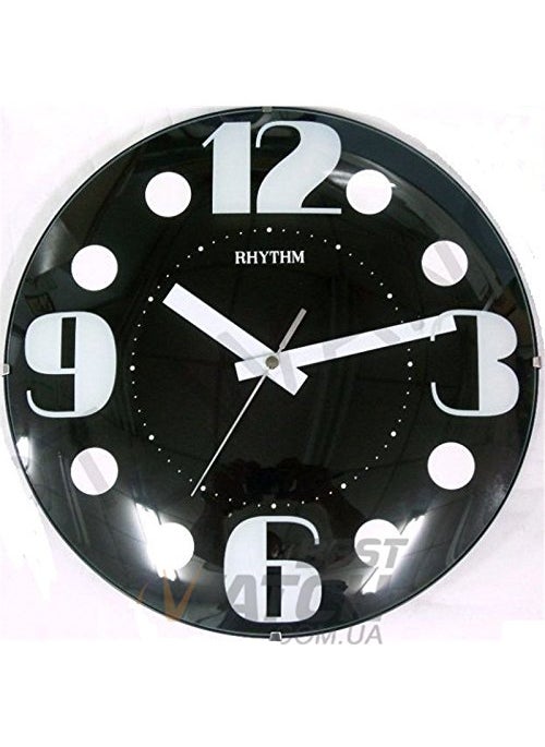 RHYTHM (Japan Plastic Round Clock Value Added Wall Clock 3D Numerals, Silent Silky Move, Pearl Printing Dial Plastic Case Analogue ⌀30x30x5.0cms