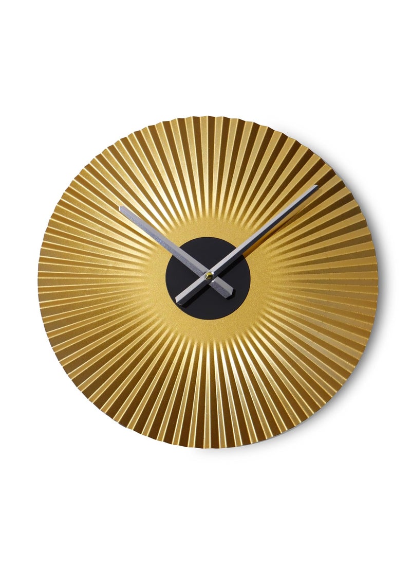 Lumia Luxury Metallic Finish Wall Clock |Golden| Whisper Quiet Movement Wall Clock|Perfect Home Decor|Wall Clock for Living Room, Bedroom| 40 cm | Great Gifting Item for Housewarmings, Weddings.
