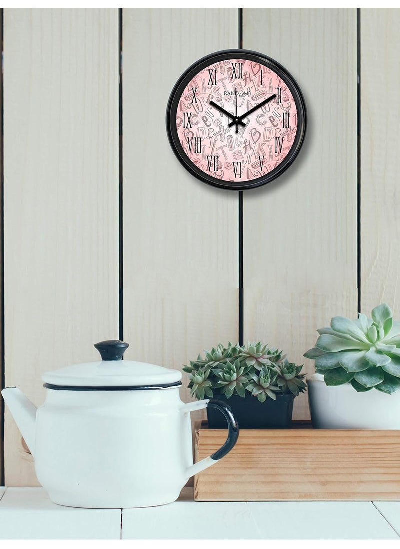 RANDOM Alphabet (12 Inches) Plastic Wall Clock (30cmX30cmX5cm, Black)