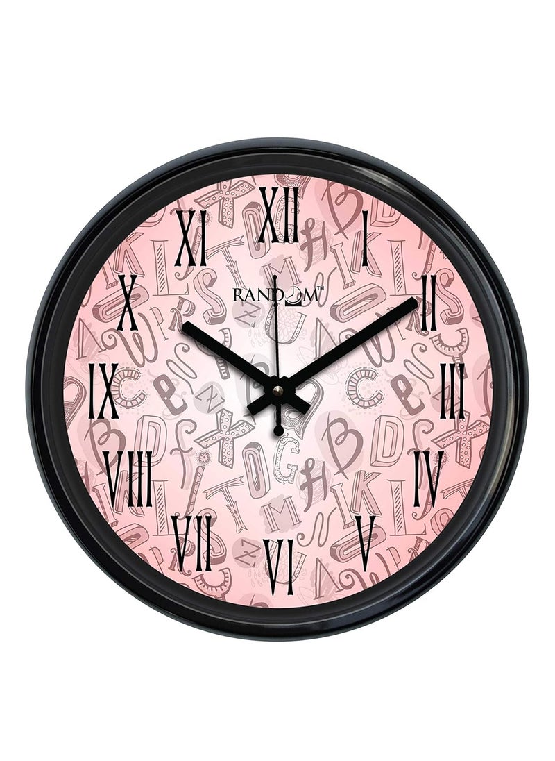 RANDOM Alphabet (12 Inches) Plastic Wall Clock (30cmX30cmX5cm, Black)