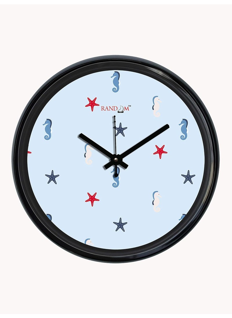 RANDOM Marine Life Plastic Wall Clock (30cmX30cmX5cm, Black)