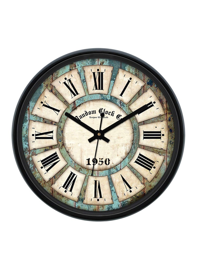 RANDOM Wall Clock for Living Room, Bedroom, Home, Office, Kitchen, Round Shaped Designer Plastic Wall Clock for Home Decor, 12- inch, Black 30 x 30 cm(RC-0638_MF)