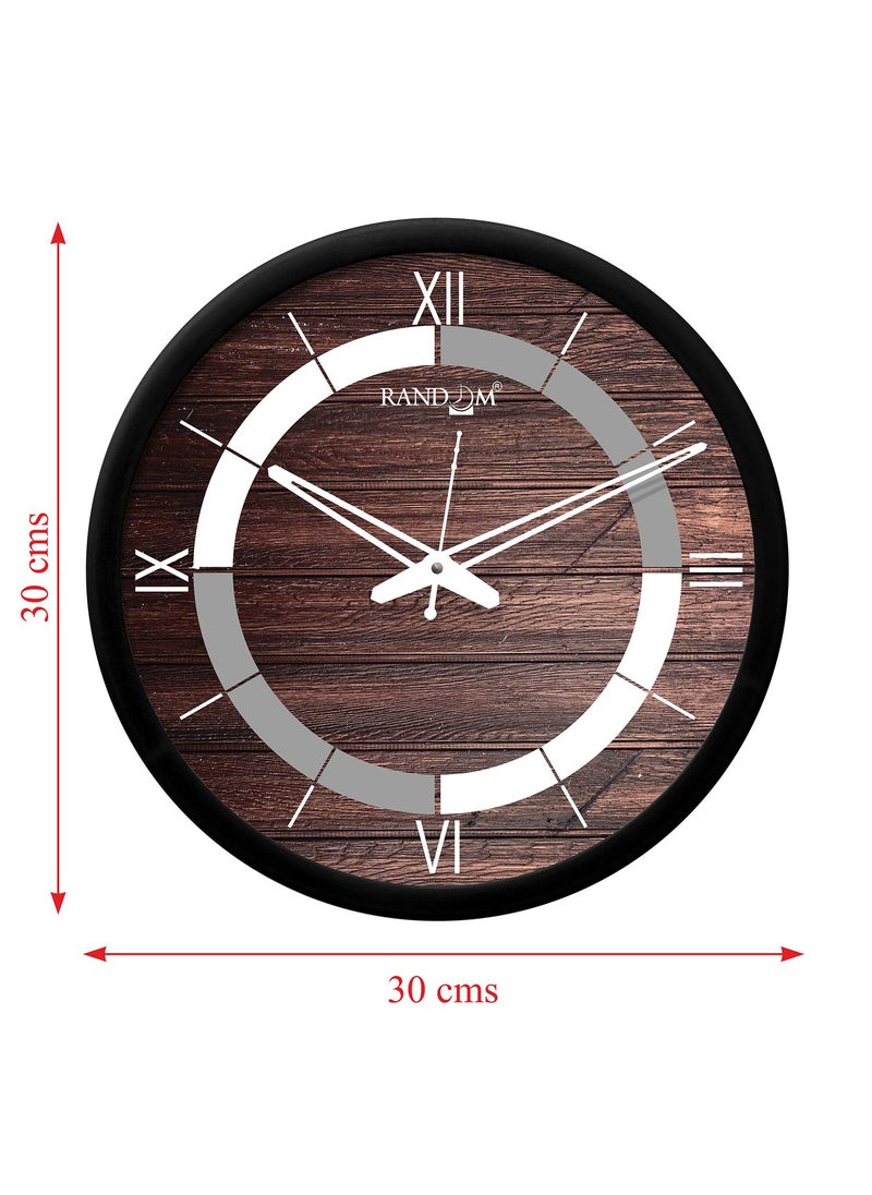 RANDOM 12-inch Plastic & Glass Decorative Wall Clocks for Home,Living Room, Lobby, Kitchen, Plastic Analog Stylish Wall Clock