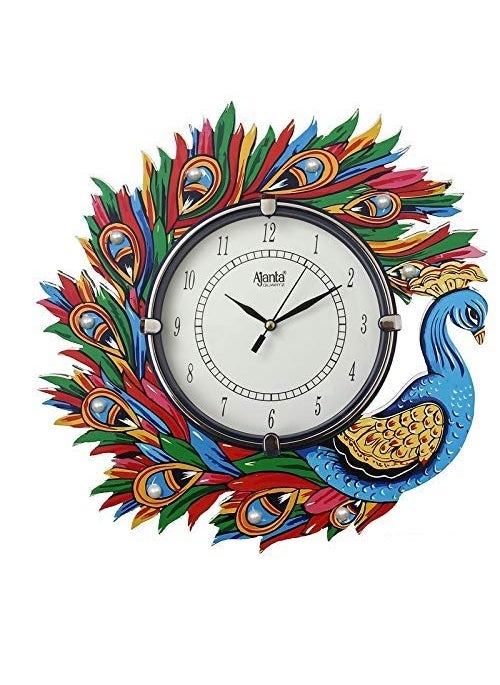 CIRCADIAN Ajanta Wooden Handpainted Desginer Wall Clock for Home | Living Room | Office | Bedroom|Multicolour