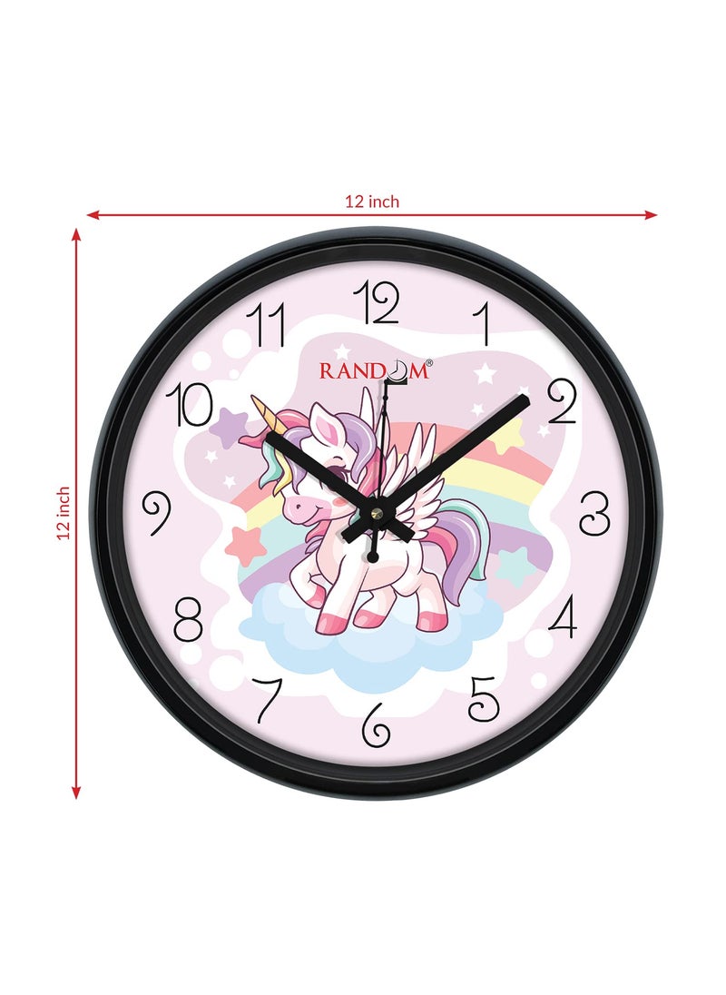 RANDOM 12-inch Plastic & Glass Decorative Wall Clocks for Home,Living Room, Lobby, Kitchen, Plastic Analog Stylish Wall Clock