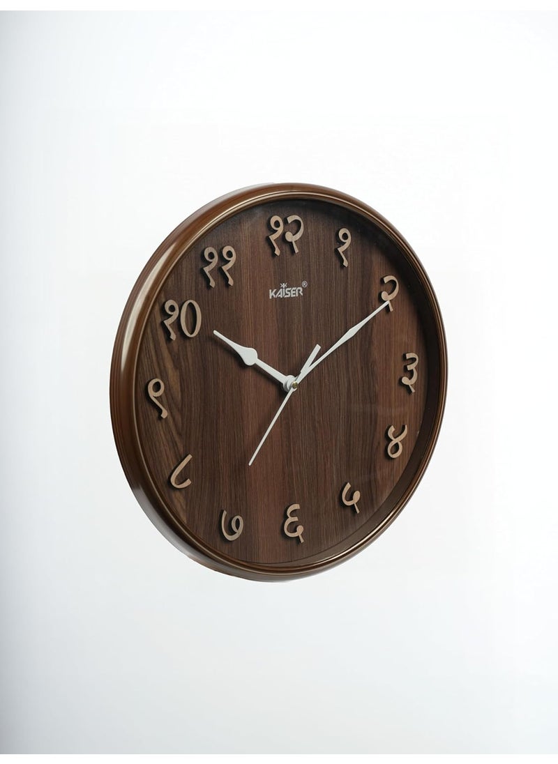 KAISER 12 Inch Quartz Wall Clock – Round Soft Ticking Analog Clock for Living Room, Office, Kitchen & Dining Room