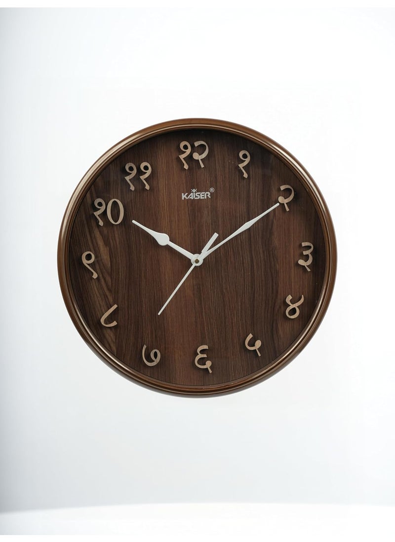KAISER 12 Inch Quartz Wall Clock – Round Soft Ticking Analog Clock for Living Room, Office, Kitchen & Dining Room