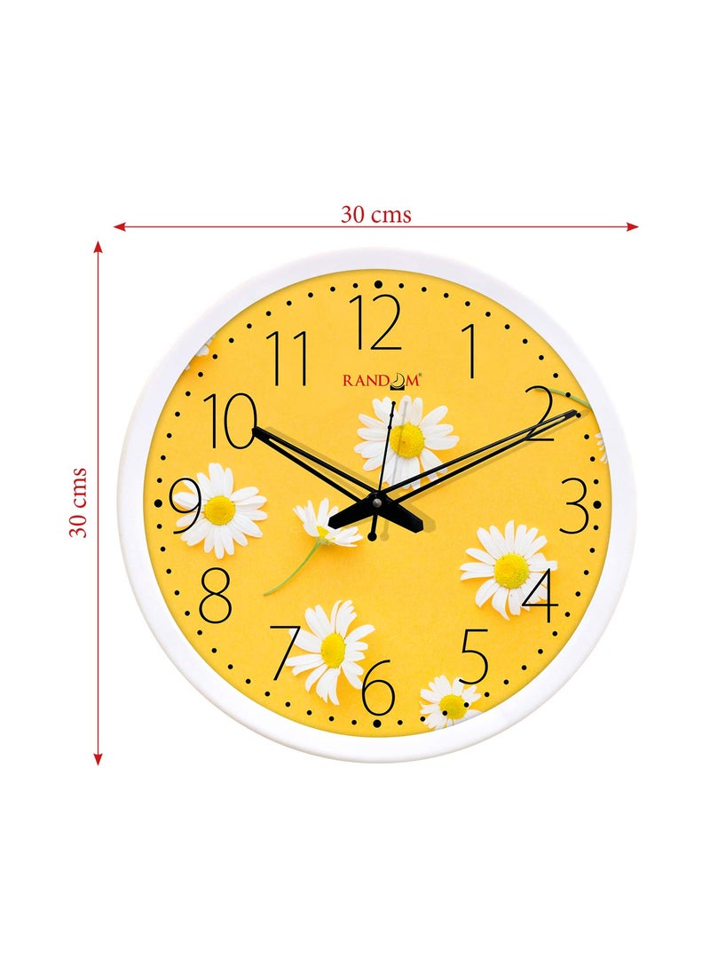 RANDOM 12-inch Plastic & Glass Decorative Wall Clocks for Home,Living Room, Lobby, Kitchen, Plastic Analog Stylish Wall Clock