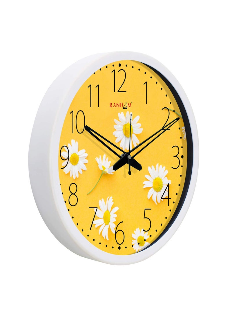 RANDOM 12-inch Plastic & Glass Decorative Wall Clocks for Home,Living Room, Lobby, Kitchen, Plastic Analog Stylish Wall Clock