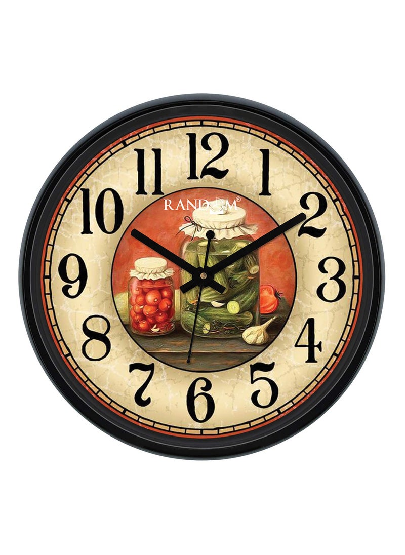 RANDOM 12-inch Plastic & Glass Decorative Wall Clocks for Home,Living Room, Lobby, Kitchen, Plastic Analog Stylish Wall Clock