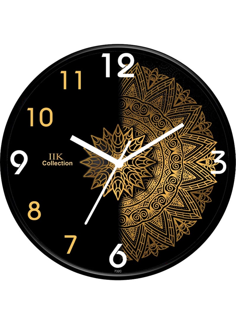 IIK COLLECTION Analogue Round Abstract Theme Plastic Wall Clock for Home, Wall Clock for Kitchen,Wall Clock for Living Room, Bed Room, Office (Multicolour, 12 X 12 inch, 30 cm x 30 cm x 6 cm)
