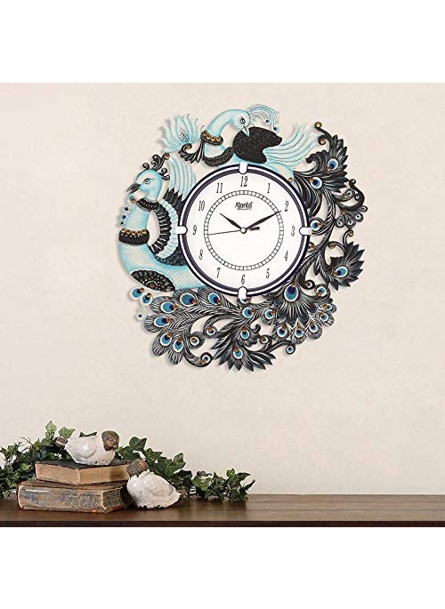 CIRCADIAN Ajanta Wooden Handpainted Desginer Wall Clock for Home | Living Room | Office | Bedroom|Multicolour