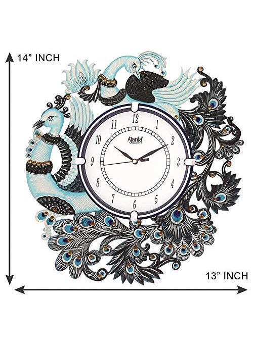 CIRCADIAN Ajanta Wooden Handpainted Desginer Wall Clock for Home | Living Room | Office | Bedroom|Multicolour