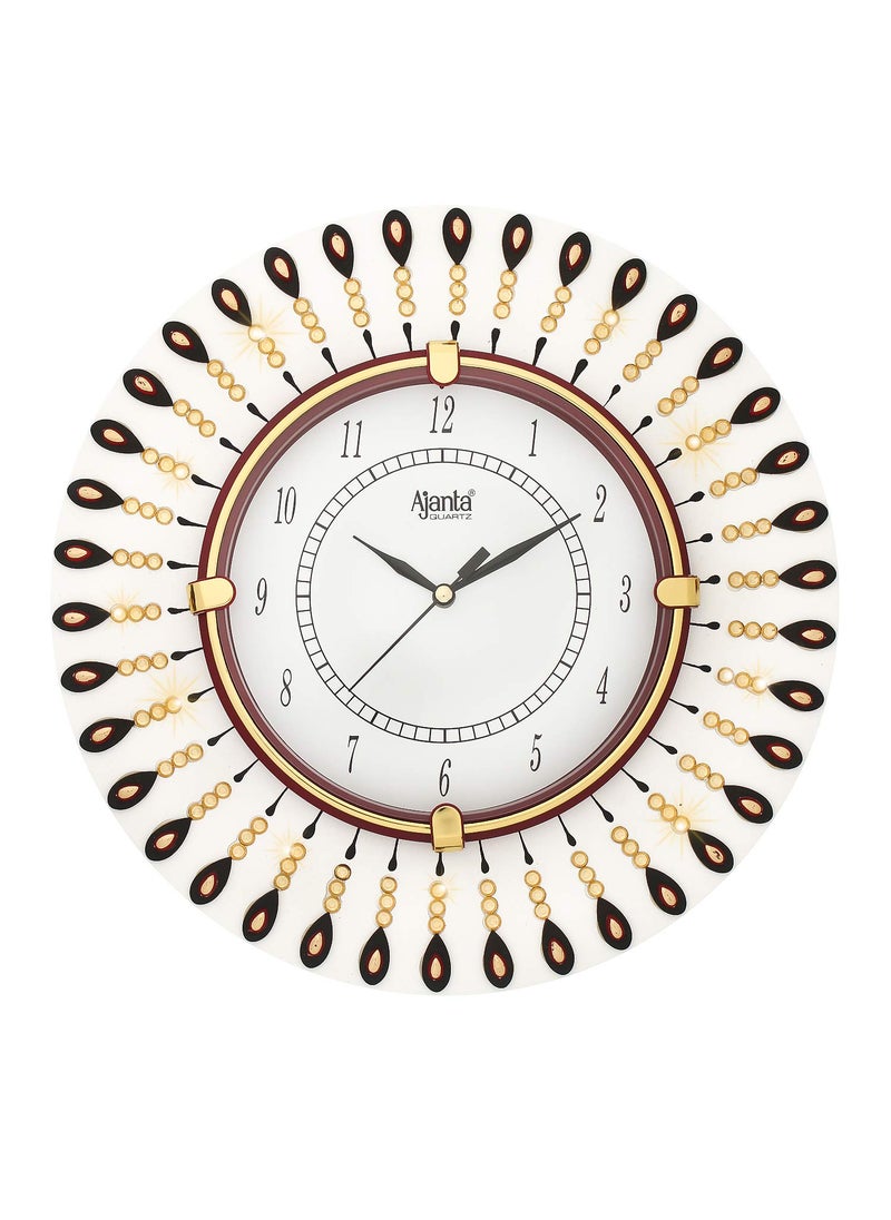 CIRCADIAN Ajanta Yellow Diamond Wooden Wall Analog Clock for Home Living Room Office (Yellow, 12 X 12 in)
