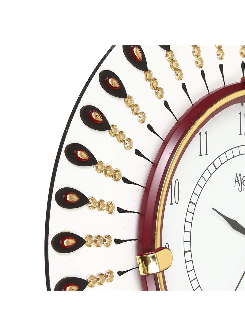 CIRCADIAN Ajanta Yellow Diamond Wooden Wall Analog Clock for Home Living Room Office (Yellow, 12 X 12 in)