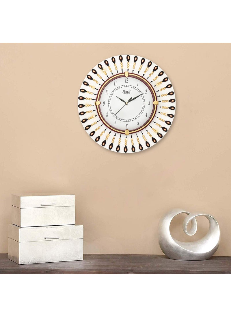 CIRCADIAN Ajanta Yellow Diamond Wooden Wall Analog Clock for Home Living Room Office (Yellow, 12 X 12 in)