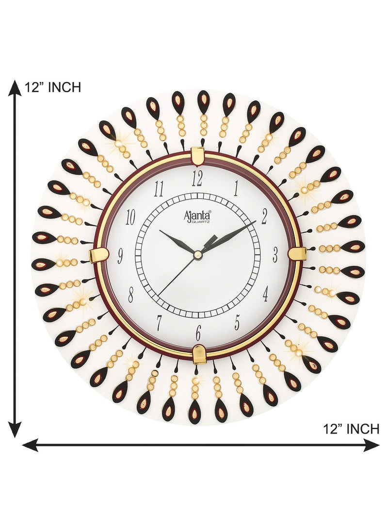 CIRCADIAN Ajanta Yellow Diamond Wooden Wall Analog Clock for Home Living Room Office (Yellow, 12 X 12 in)
