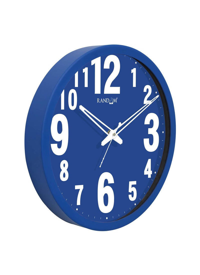 RANDOM Plastic & Glass Big Size Quartz Movement Wall Clock (Blue, 12- inch, 30 x 30 cm, RC-60436, Big Font)