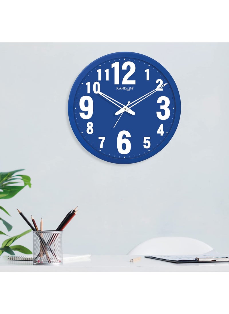 RANDOM Plastic & Glass Big Size Quartz Movement Wall Clock (Blue, 12- inch, 30 x 30 cm, RC-60436, Big Font)