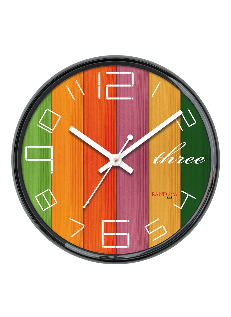 RANDOM 12-inch Plastic & Glass Decorative Wall Clocks for Home,Living Room, Lobby, Kitchen, Plastic Analog Stylish Wall Clock