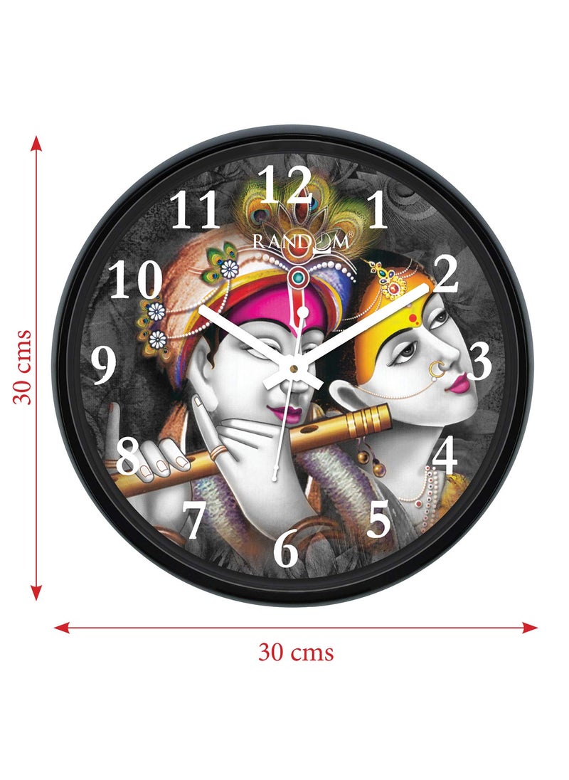 RANDOM 12-inch Plastic & Glass Decorative Wall Clocks for Home,Living Room, Lobby, Kitchen, Plastic Analog Stylish Wall Clock