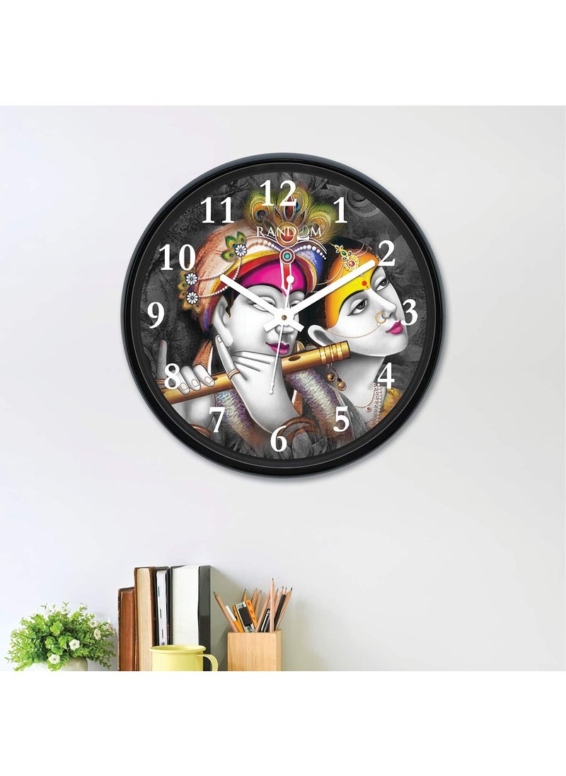 RANDOM 12-inch Plastic & Glass Decorative Wall Clocks for Home,Living Room, Lobby, Kitchen, Plastic Analog Stylish Wall Clock