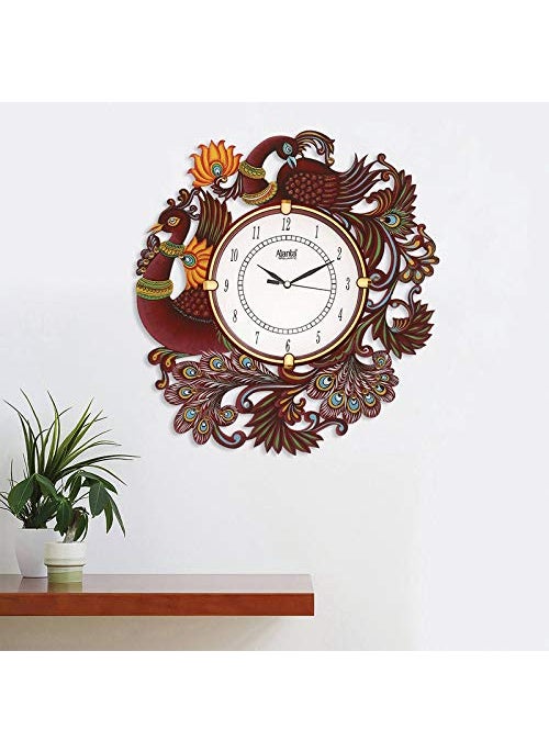 CIRCADIAN Ajanta Wooden Handpainted Desginer Wall Clock for Home | Living Room | Office | Bedroom|Multicolour