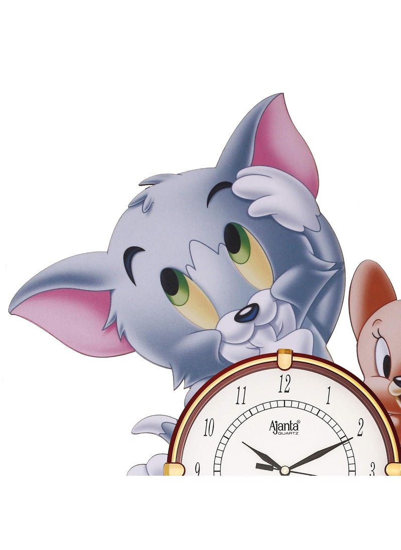 CIRCADIAN Ajanta Cartoon Design Analog Wall Clock for Home Décor Living Room Hall Office Bedroom Fancy Stylish Antique Wooden Watch Hand Made Multicolour 41 X 36 Cm Pack of 1