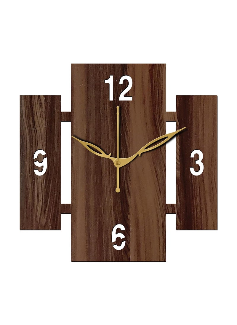 VPK 30X30 Cm MDF Wood Without Glass Square Wall Clock for Home (12 Inch, Wenge) - 14