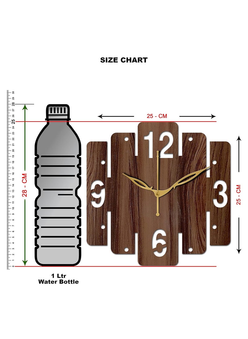 VPK Wooden Analog Square Wall Clock Small Size 10 Inch, 25 X 25 cm Wenge-04