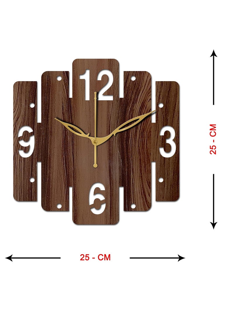VPK Wooden Analog Square Wall Clock Small Size 10 Inch, 25 X 25 cm Wenge-04