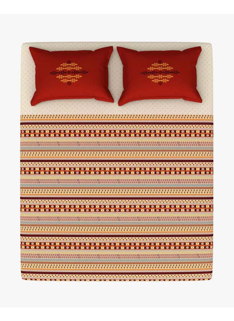 Portico New York King Size Bed Sheet with 2 Pillow Covers; Size 274 cm x 274 cm or 108 inches x 108 inches