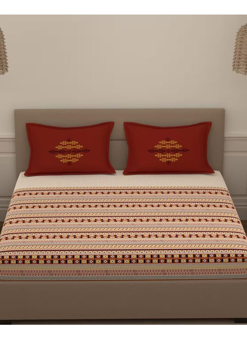 Portico New York King Size Bed Sheet with 2 Pillow Covers; Size 274 cm x 274 cm or 108 inches x 108 inches