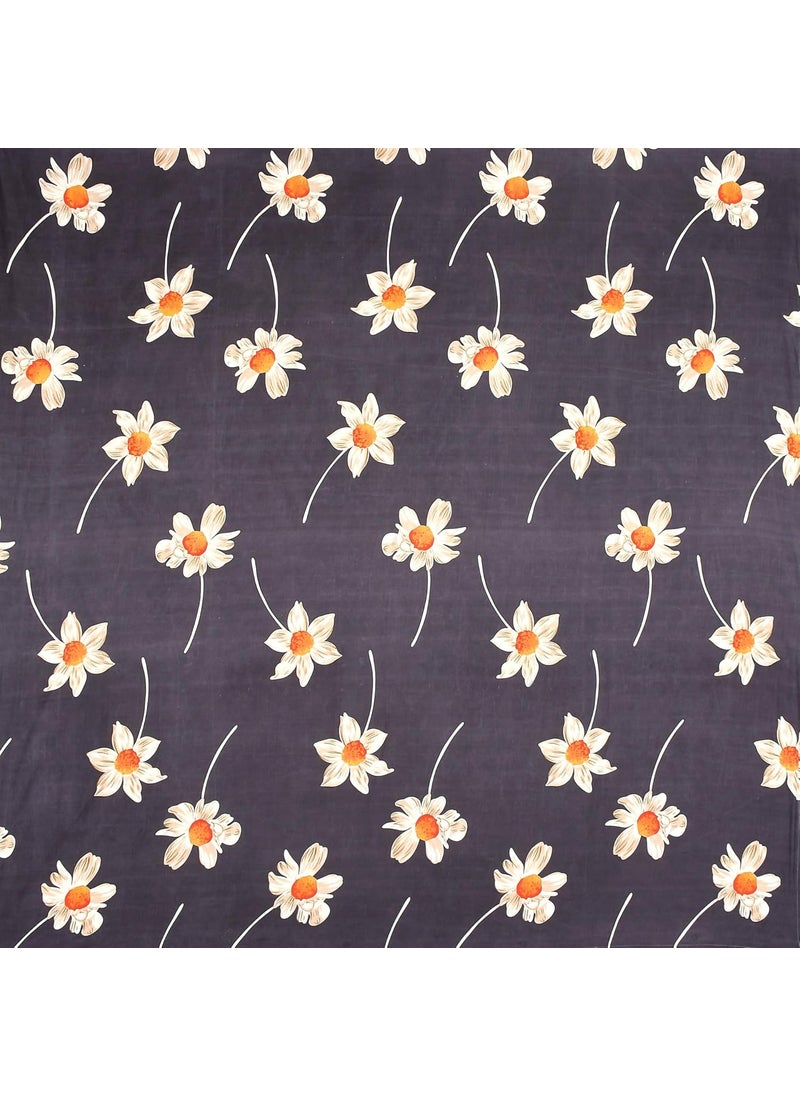 Homefab India 180 TC Microfiber Double BedSheet with 2 Pillow Covers - (90x90 inches) - Dark Grey, Floral
