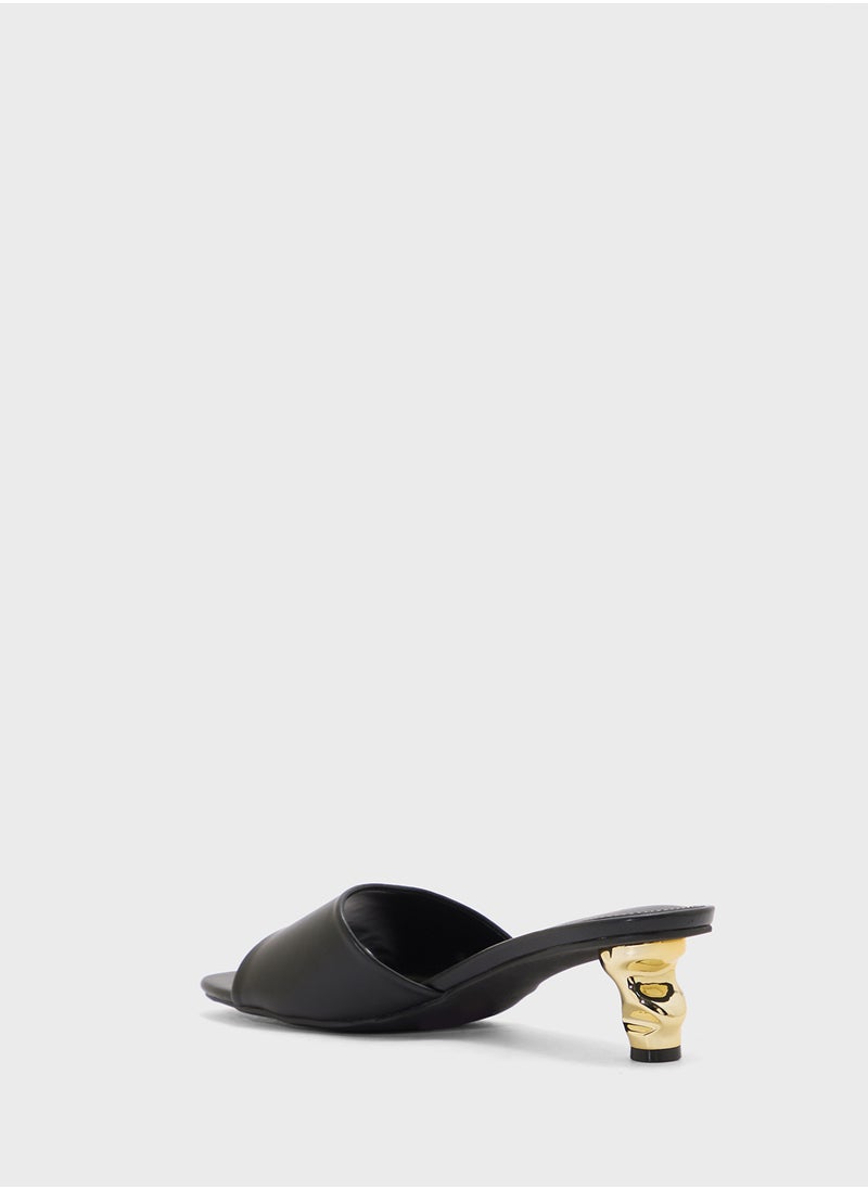 Interest Heel Mule Sandal
