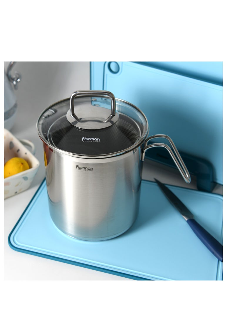Stainless Asparagus Pot 16x18.0cm/3.5L with Glass Lid & Steamer Basket – Vegetable Boiler