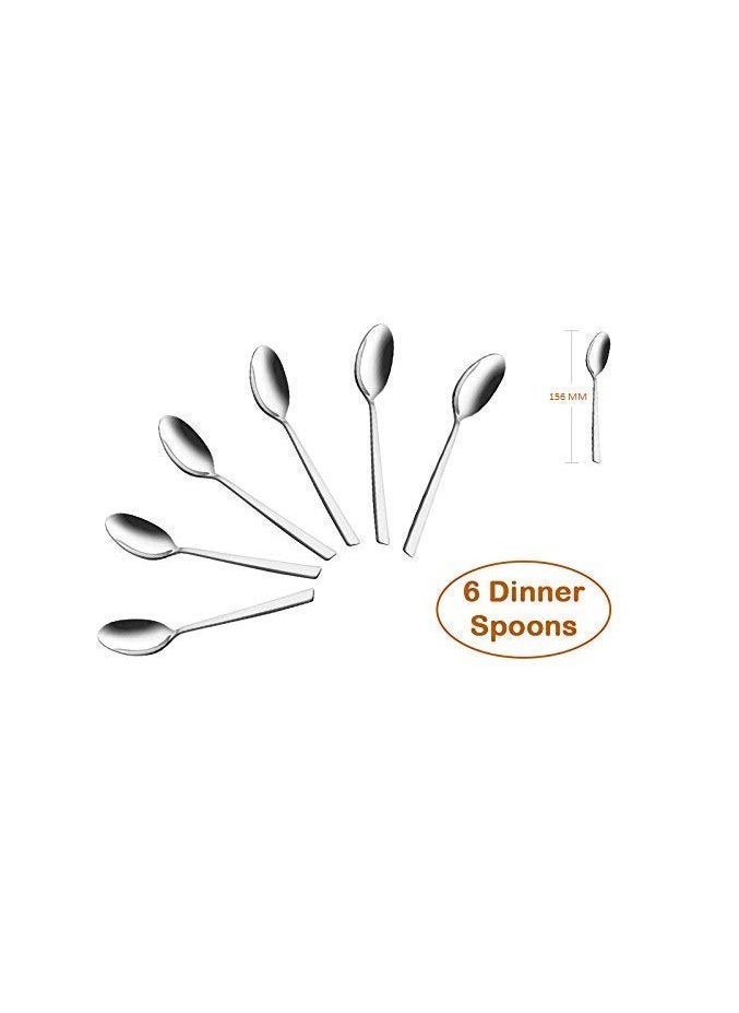 Parage Stainless Steel Spoon Set & Fork Set 12 Pieces for Tea, Coffee, Sugar, Condiments & Spices - Set of 12 Contains Spoons Set of 6 Spoon and Fork Set of 6, Mirror Polished
