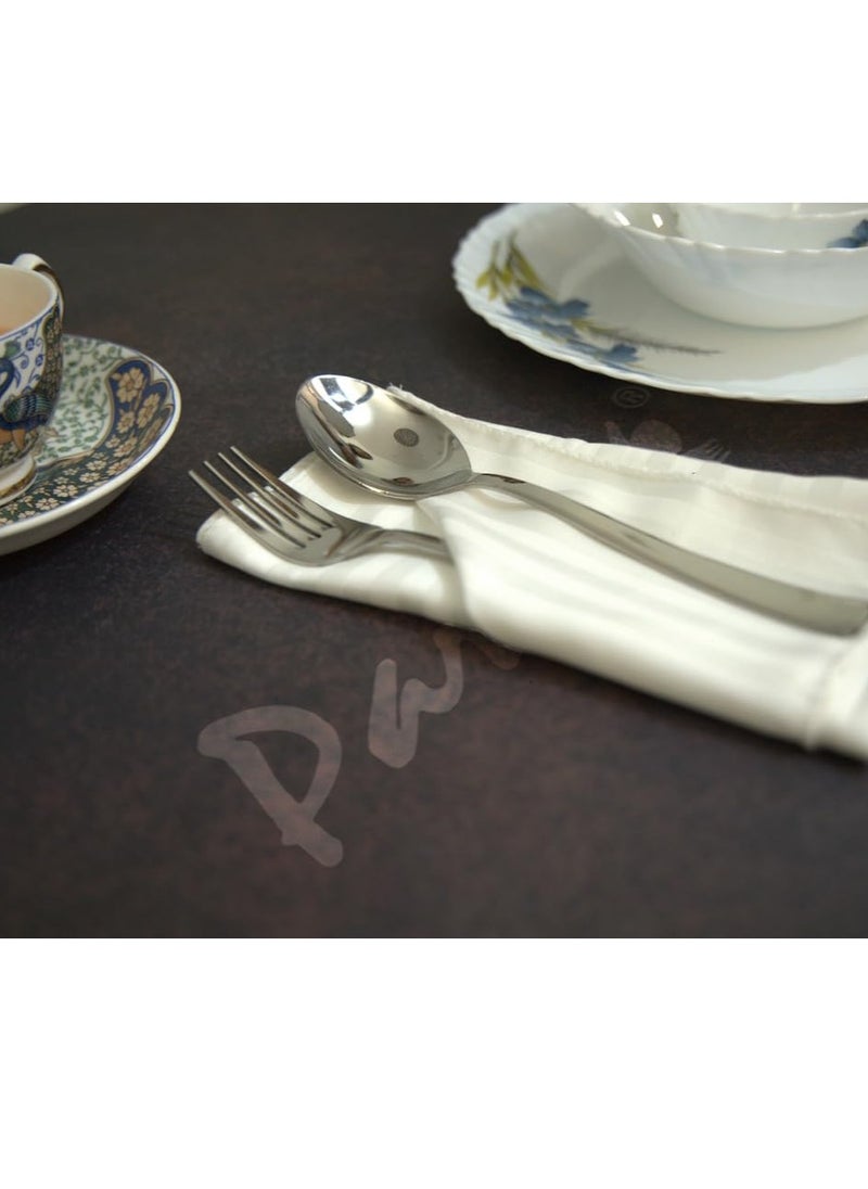 Parage Stainless Steel Spoon Set & Fork Set 12 Pieces for Tea, Coffee, Sugar, Condiments & Spices - Set of 12 Contains Spoons Set of 6 Spoon and Fork Set of 6, Mirror Polished