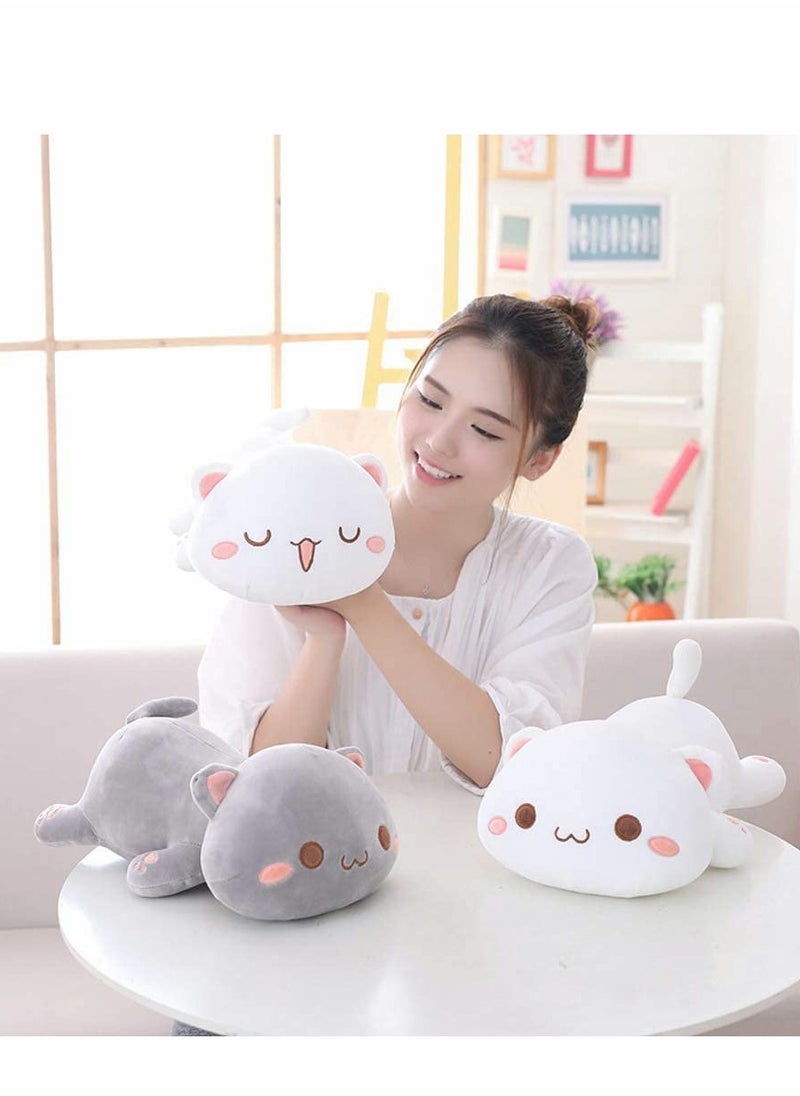 Stuffed Animal  Kitten Plush Toy Pet Kitty Soft Anime Cat Pillow for Kids (Gray, 12