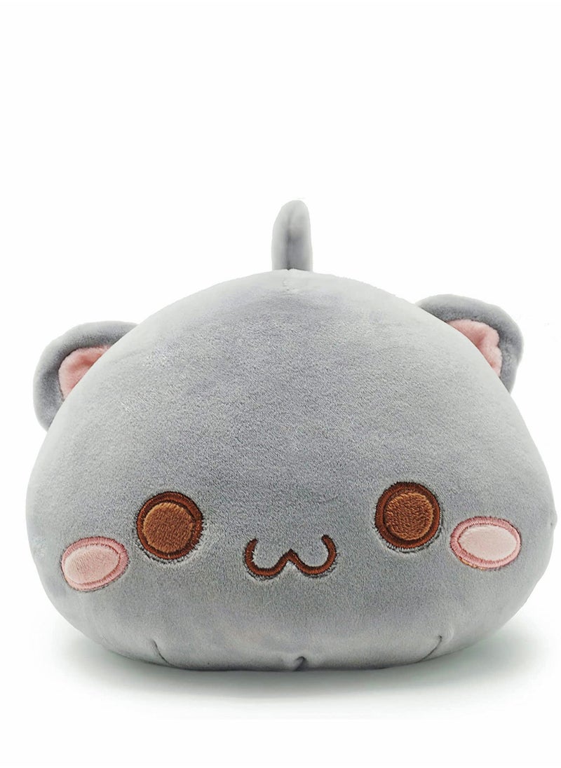 Stuffed Animal  Kitten Plush Toy Pet Kitty Soft Anime Cat Pillow for Kids (Gray, 12
