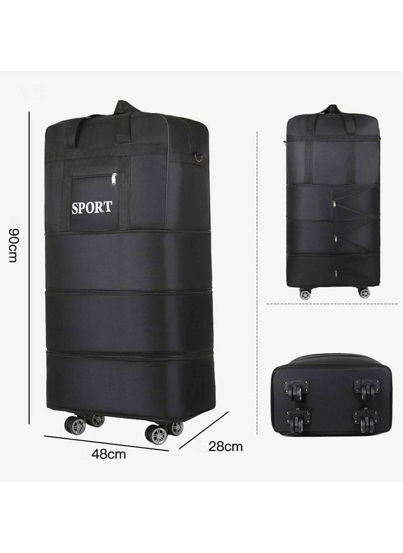 Large-Capacity Foldable Travel Bag with Detachable Wheels & Lock