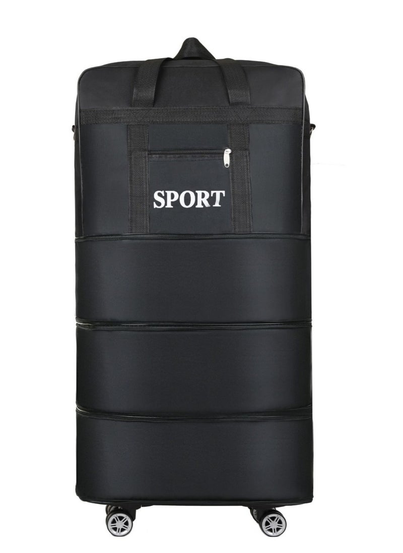 Large-Capacity Foldable Travel Bag with Detachable Wheels & Lock