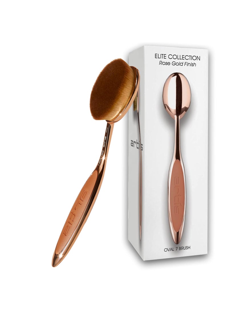 Artis Elite Oval 7 Brush - Oval Makeup Brush - Foundation Brush - Foundation, Makeup, Skincare - Use With Liquids, Powders, Creams - Airbrush Finish - Foundation Applicator - Blender Brush - Rose Gold