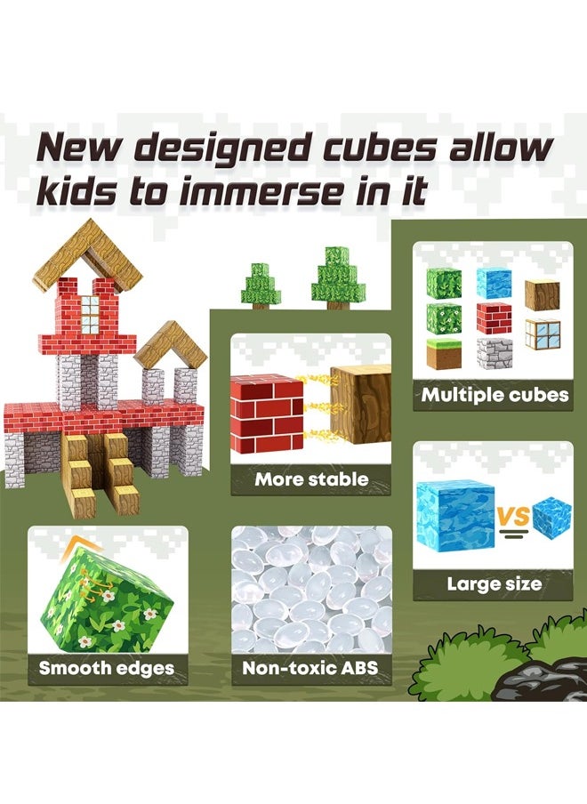 100PCS Magnetic Blocks for Boys & Girls Age 3-8, STEM Montessori Sensory Toys for Toddlers, Gifts for 3+ Years Old Kids, 2CM Magnet Cubes Classroom Must Haves Construction Toys