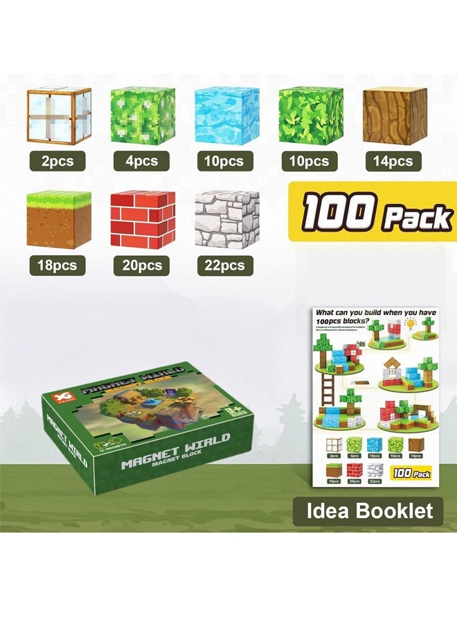 100PCS Magnetic Blocks for Boys & Girls Age 3-8, STEM Montessori Sensory Toys for Toddlers, Gifts for 3+ Years Old Kids, 2CM Magnet Cubes Classroom Must Haves Construction Toys
