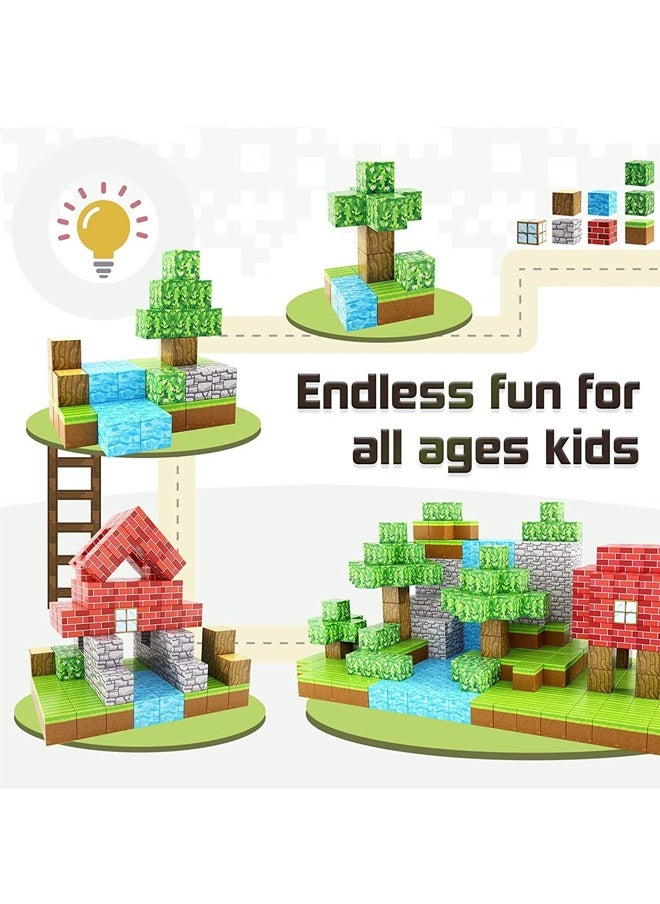 100PCS Magnetic Blocks for Boys & Girls Age 3-8, STEM Montessori Sensory Toys for Toddlers, Gifts for 3+ Years Old Kids, 2CM Magnet Cubes Classroom Must Haves Construction Toys