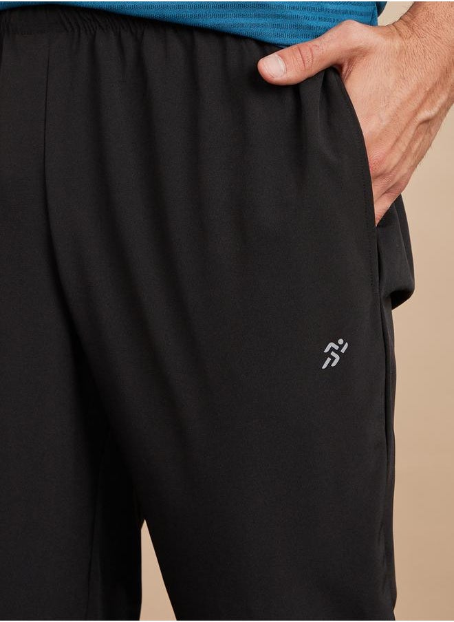 Woven Running Track Pants with Zip Hem