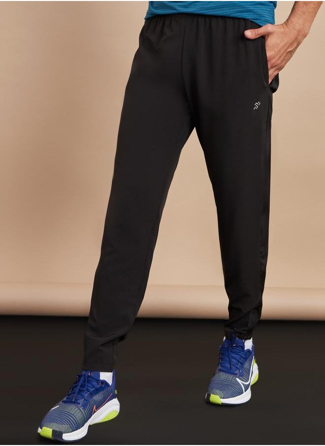 Woven Running Track Pants with Zip Hem