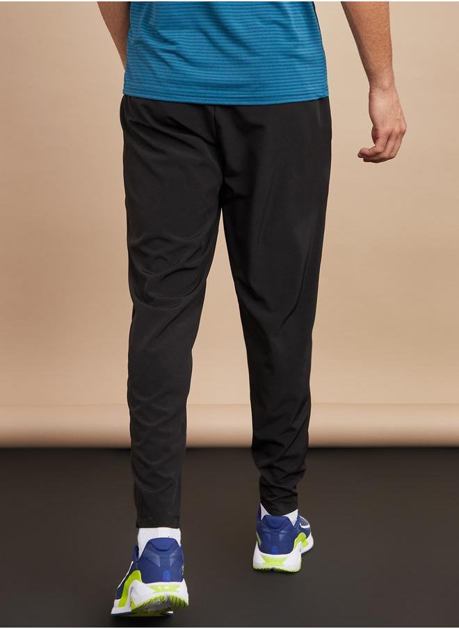 Woven Running Track Pants with Zip Hem