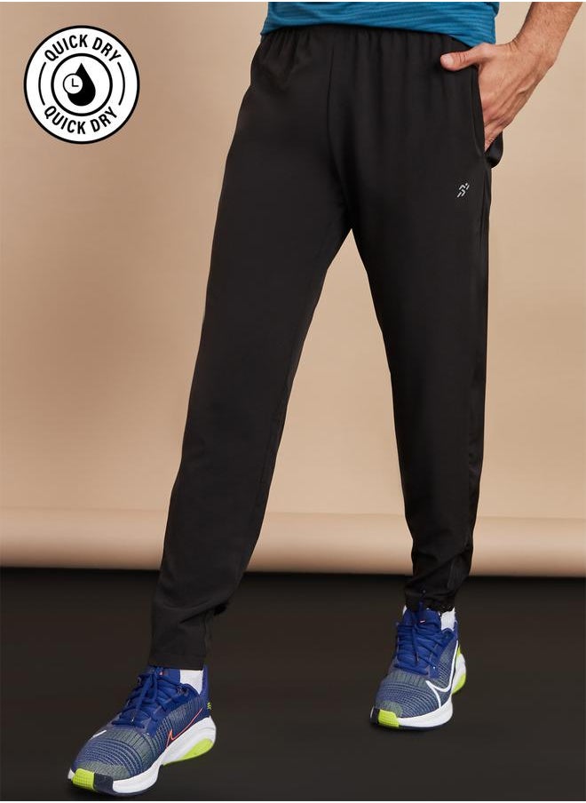 Woven Running Track Pants with Zip Hem